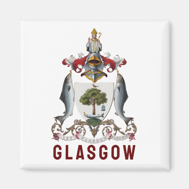 Wappen von Glasgow, SCOTLAND Magnet (Vorne)