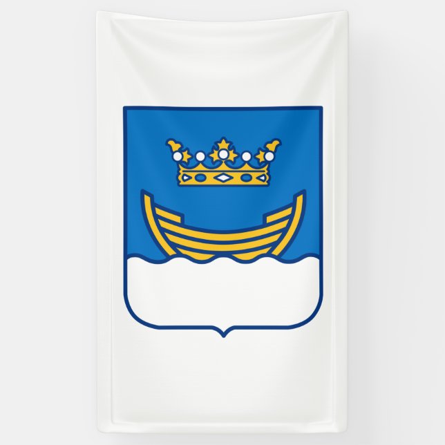 Wappen von Helsinki (Finnland) Banner (Vertikal)