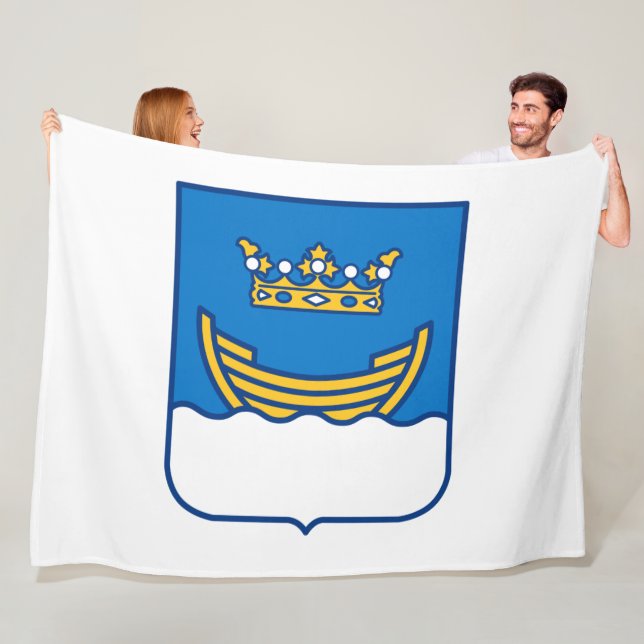 Wappen von Helsinki (Finnland) Fleecedecke (Beispiel)