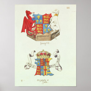 Wappen von Henry VII und Elisabeth von York Poster
