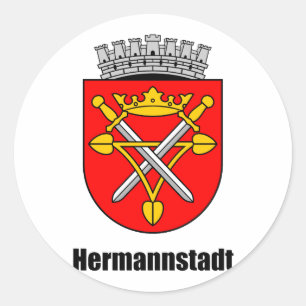 Wappen von Hermannstadt Runder Aufkleber