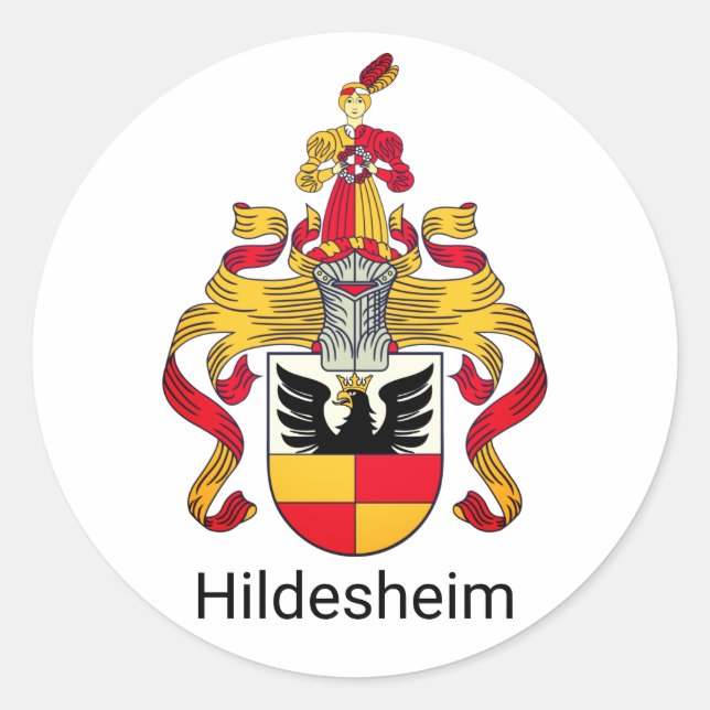 Wappen von Hildesheim, Deutschland Runder Aufkleber (Vorderseite)