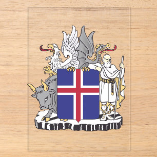 Wappen von Island Mythologische Wächter Kunst Acryleinladungen