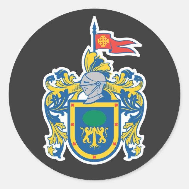 Wappen von Jalisco, Mexiko Runder Aufkleber (Vorderseite)