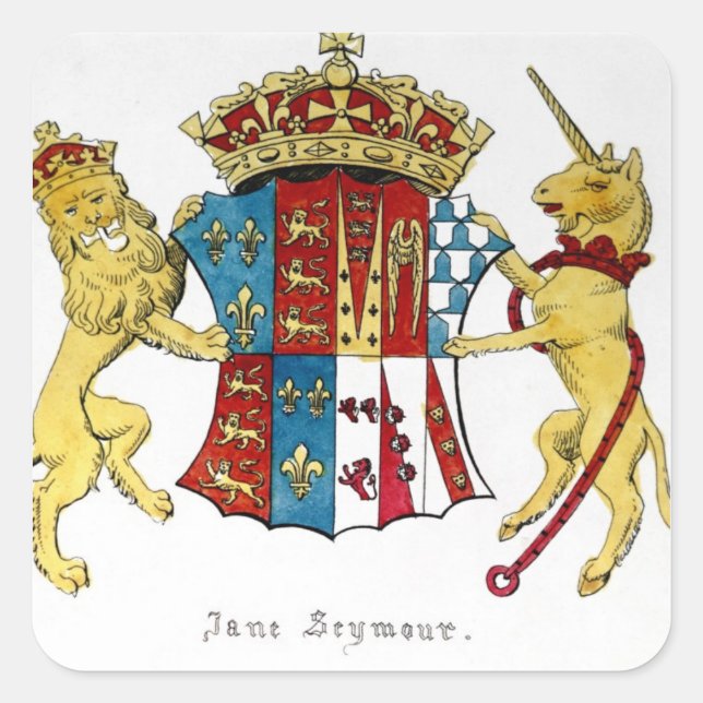 Wappen von Jane Seymour Quadratischer Aufkleber (Vorderseite)