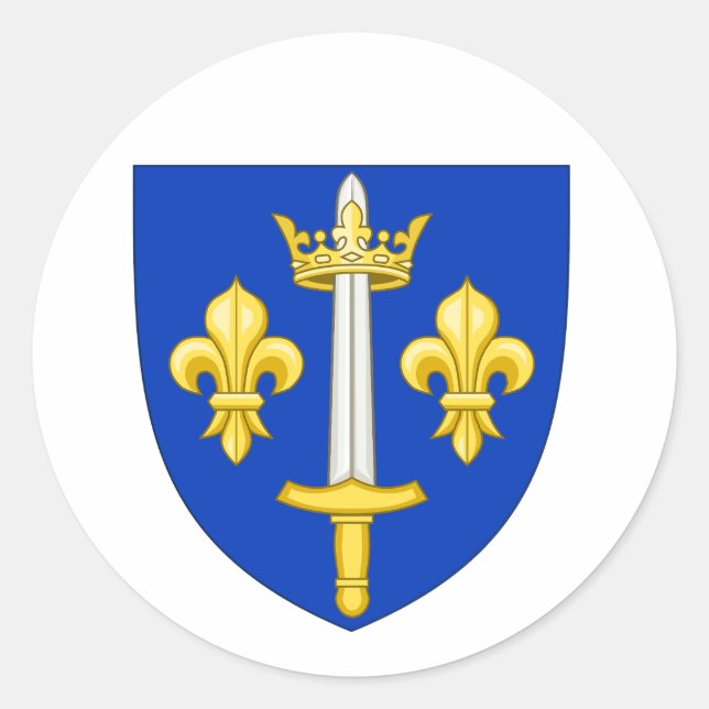 Wappen von Jeanne d'Arc Runder Aufkleber (Vorderseite)