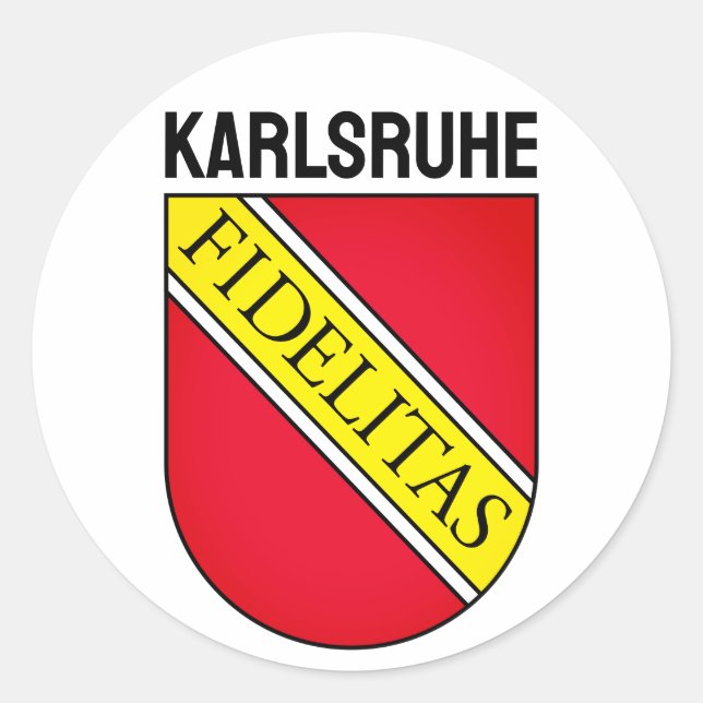 Wappen von Karlsruhe, DEUTSCHLAND Runder Aufkleber (Vorderseite)