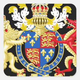 WAPPEN VON KÖNIG HEINRICH VIII. QUADRATISCHER AUFKLEBER