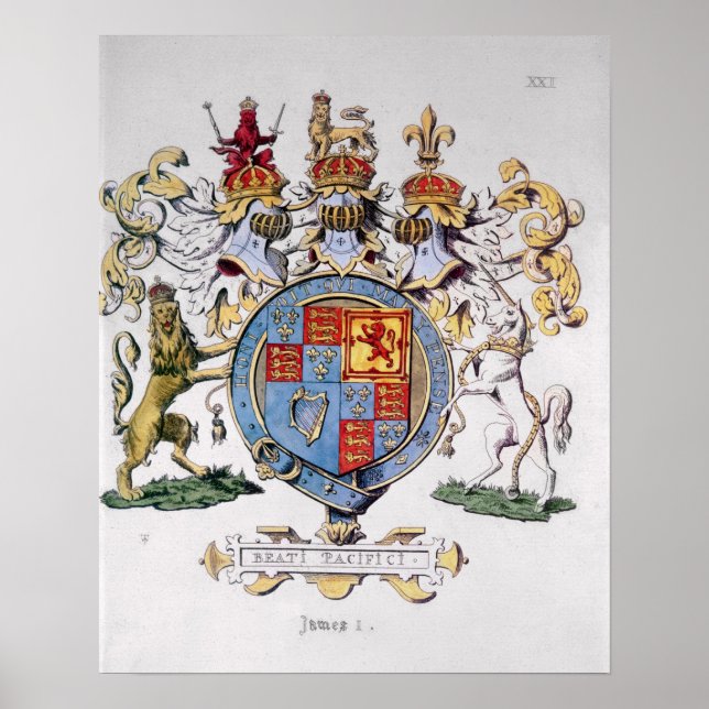 Wappen von König James I. von England Poster (Vorne)