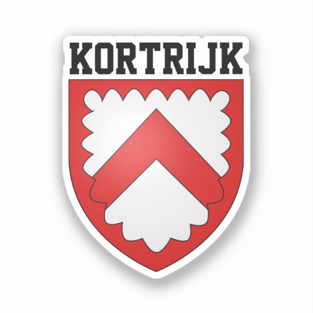 Wappen von Kortrijk, Belgien Aufkleber (Vorderseite)