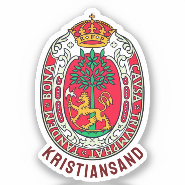 Wappen von Kristiansand, NORWEGEN Aufkleber (Vorderseite)