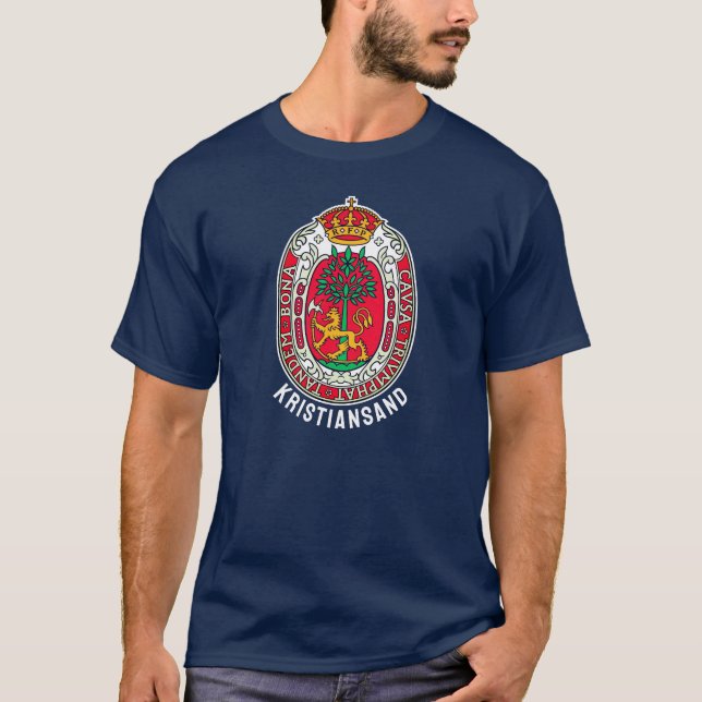 Wappen von Kristiansand, NORWEGEN T-Shirt (Vorderseite)