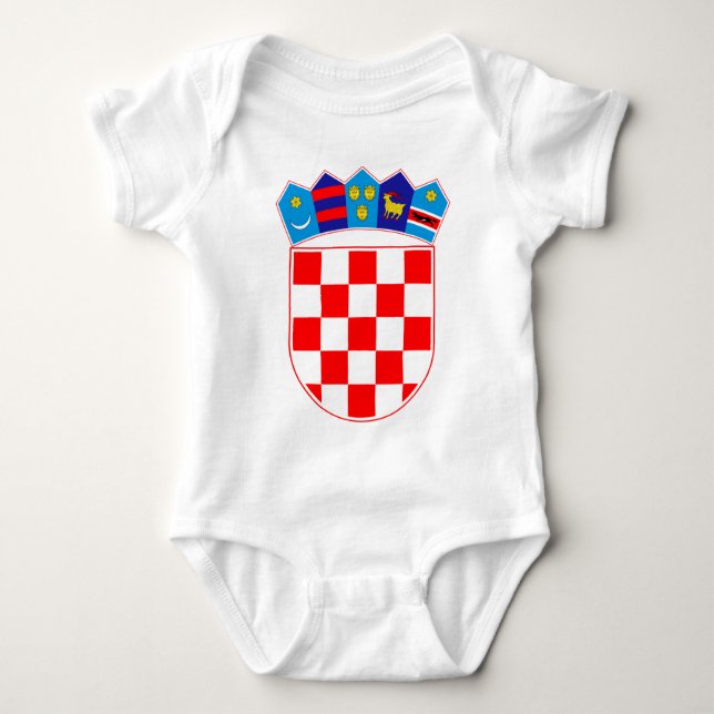 Wappen von Kroatien, kroatisches Emblem, Hrvatska Baby Strampler (Vorderseite)