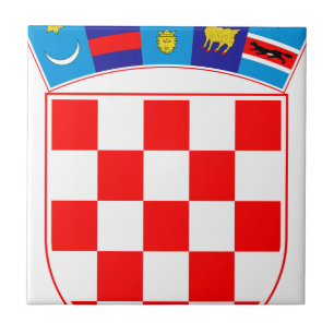 Wappen von Kroatien, kroatisches Emblem, Hrvatska Fliese