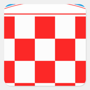 Wappen von Kroatien, kroatisches Emblem, Hrvatska Quadratischer Aufkleber