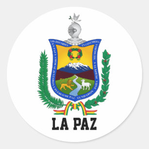 Wappen von La Paz, Bolivien Runder Aufkleber