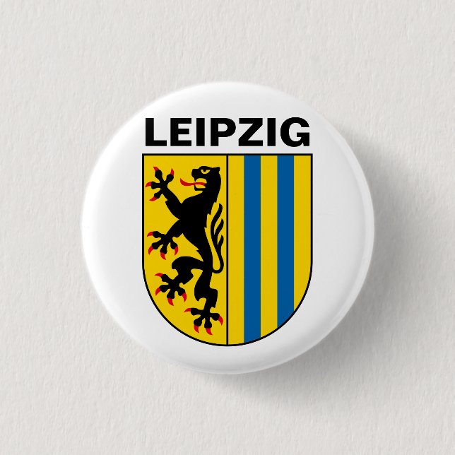 Wappen von Leipzig, Deutschland Button (Vorderseite)