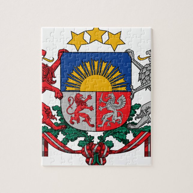 Wappen von Lettland - Latvijas ģerbonis Puzzle (Vertikal)