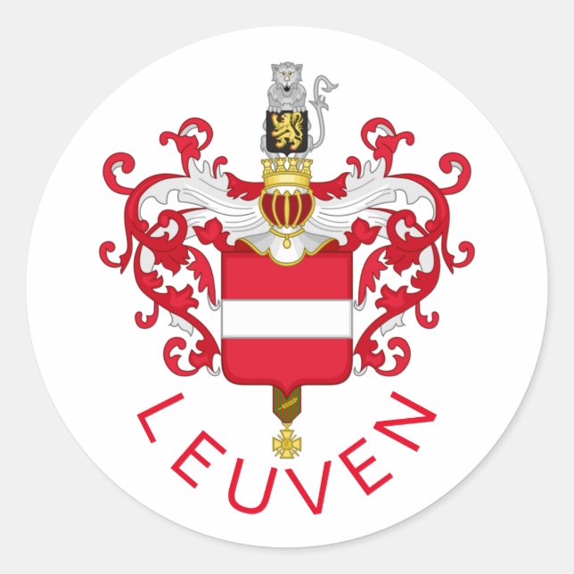Wappen von Leuven, Belgien Runder Aufkleber (Vorderseite)