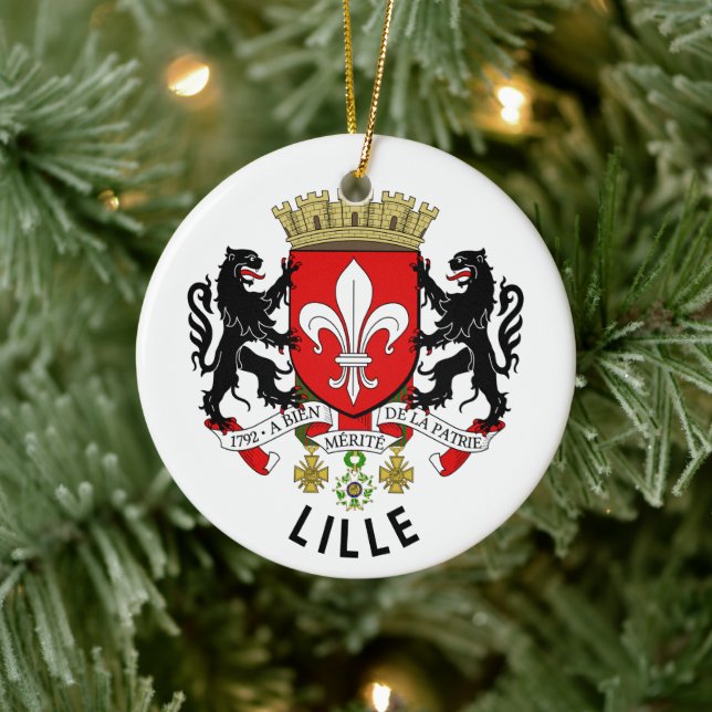 Wappen von Lille, Frankreich Keramik Ornament (Baum)