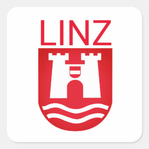Wappen von Linz, ÖSTERREICH Quadratischer Aufkleber