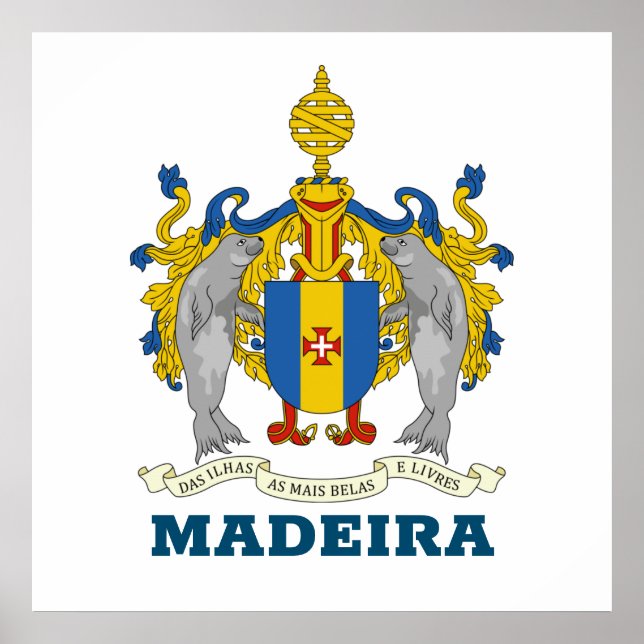 Wappen von Madeira, Portugal Poster (Vorne)