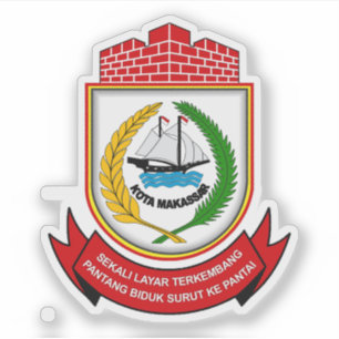 Wappen von Makassar, Indonesien Aufkleber