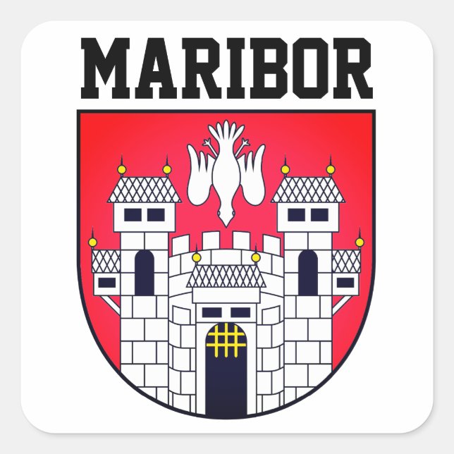 Wappen von Maribor - SLOWENIEN Quadratischer Aufkleber (Vorderseite)