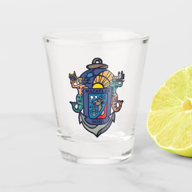 Wappen von Mazatlán, Sinaloa (MX) Schnapsglas (Vorderseite)