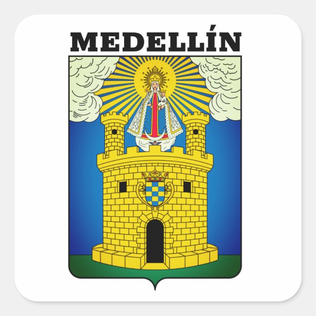 Wappen von Medellín, Aufkleber für den kolumbianis (Vorderseite)