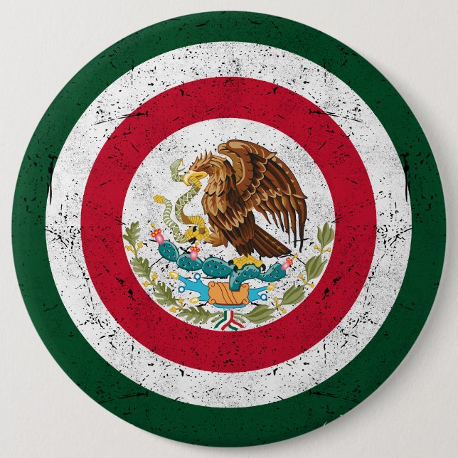 Wappen von Mexiko Retro Button (Vorderseite)