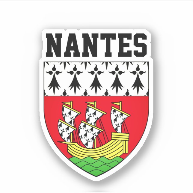 Wappen von Nantes, Frankreich Aufkleber (Vorderseite)