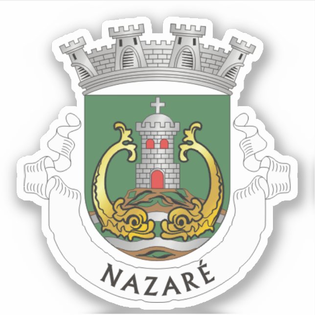 Wappen von Nazaré, Portugal Aufkleber (Vorderseite)