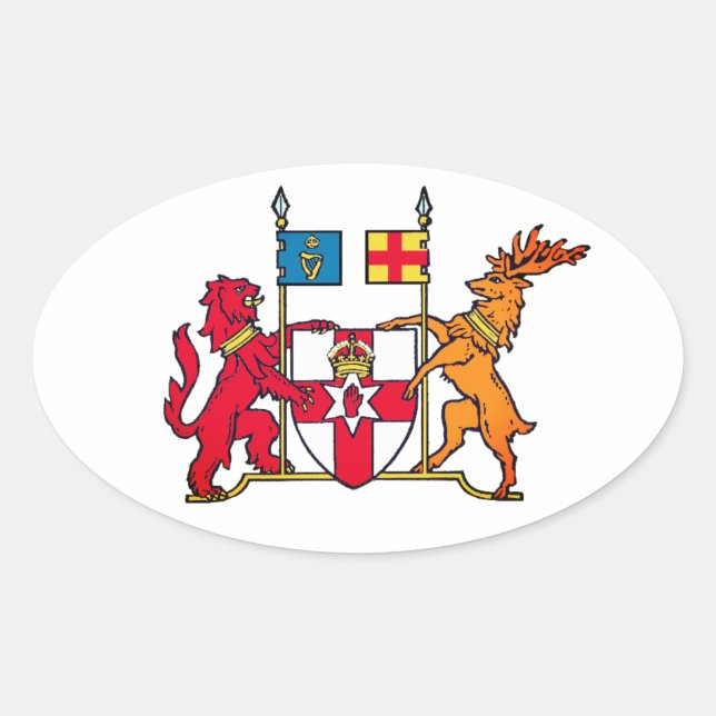 Wappen von Nordirland-Oval-Aufkleber Ovaler Aufkleber (Vorderseite)