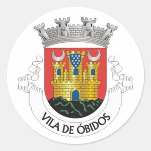 Wappen von Óbidos, Portugal Runder Aufkleber