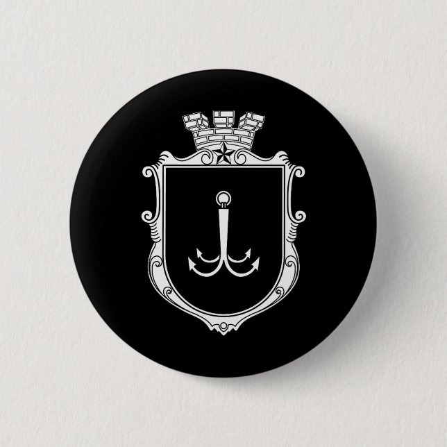 Wappen von Odesa Odessa Ukraine Flagge Ukr  Button (Vorderseite)