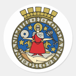 Wappen von Oslo, Norwegen Runder Aufkleber