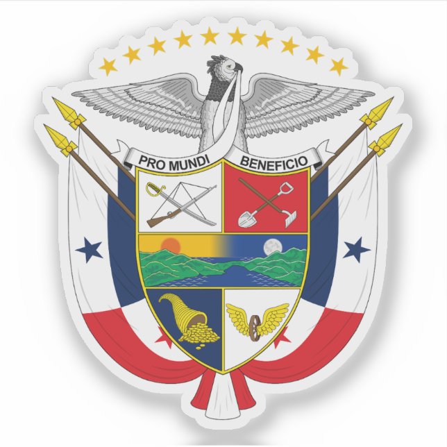 Wappen von Panama Aufkleber (Vorderseite)