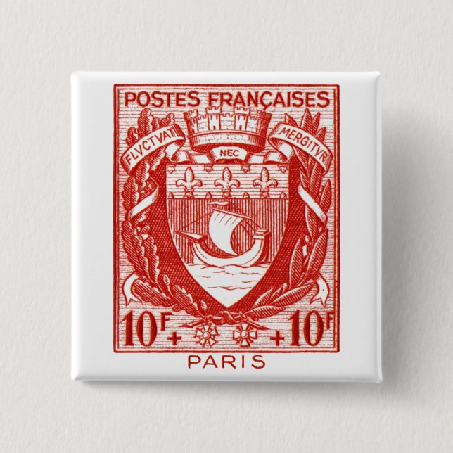 Wappen von Paris, Frankreich Button (Vorderseite)