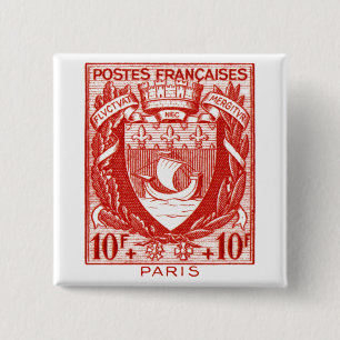 Wappen von Paris, Frankreich Button