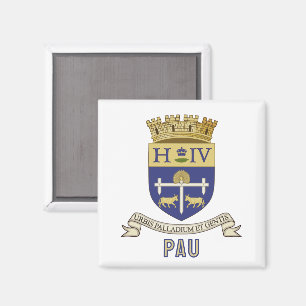 Wappen von Pau, Pyrénées-Atlantiques (FRANKREICH) Magnet