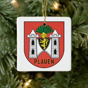 Wappen von Plauen, Deutschland Keramikornament