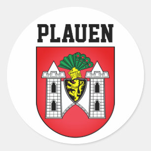 Wappen von Plauen, Deutschland Runder Aufkleber