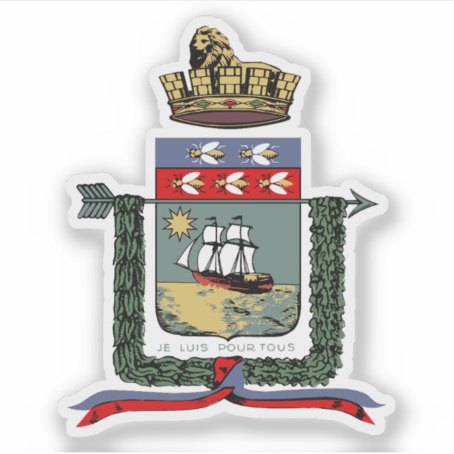 Wappen von Port-au-Prince, Haiti Aufkleber (Vorderseite)