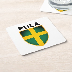 Wappen von Pula (Istrien), Kroatien Rechteckiger Pappuntersetzer