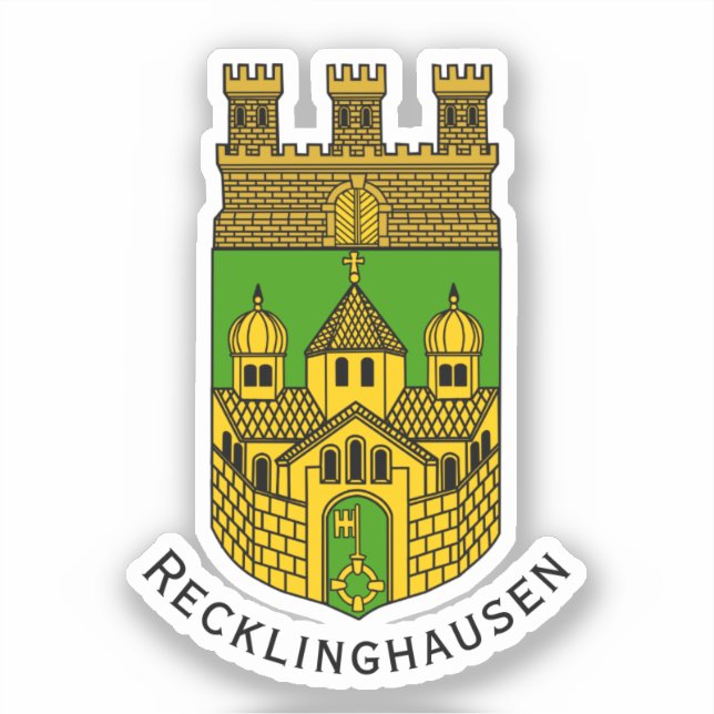 Wappen von Recklinghausen, Deutschland Aufkleber (Vorderseite)