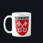 Wappen von Regensburg, Deutschland Kaffeetasse<br><div class="desc">Regensburg ist eine schöne Stadt im Osten Bayerns,  am Zusammenfluss von Donau,  Naab und Regen. Es ist die Hauptstadt der Unterregion Oberpfalz des Staat im Süden Deutschlands.</div>