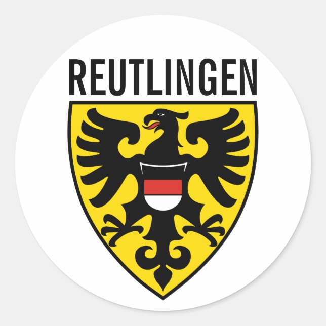 Wappen von Reutlingen, Deutschland Runder Aufkleber (Vorderseite)