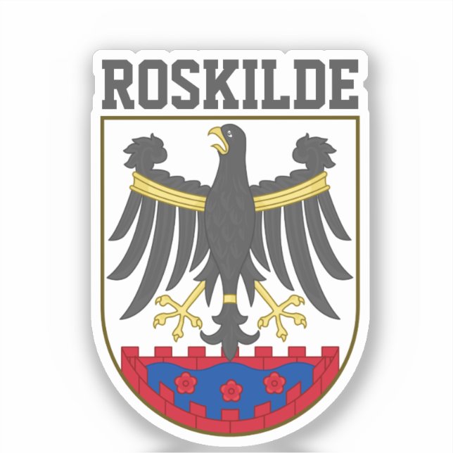 Wappen von Roskilde, Dänemark Aufkleber (Vorderseite)