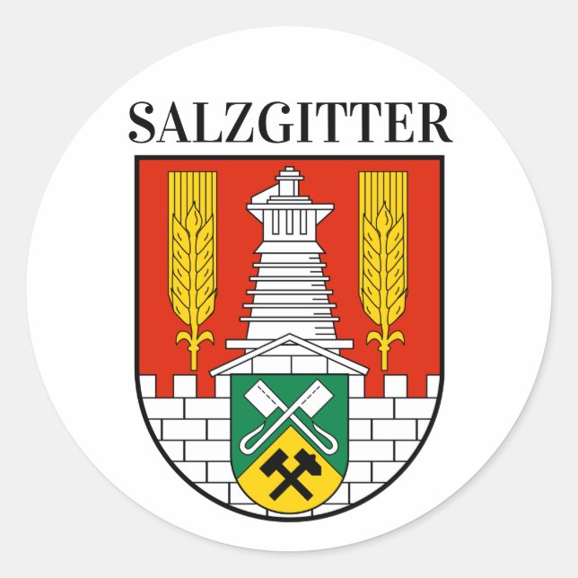 Wappen von Salzgitter, Deutschland Runder Aufkleber (Vorderseite)